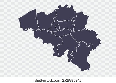 Belgium Map Slate Color on White Background quality files Png