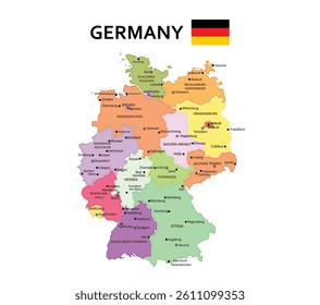 Belgium map. States of Belgium.