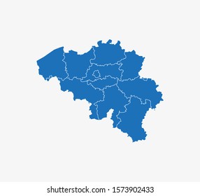 Belgium map, states border map. Vector illustration.