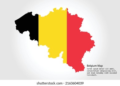 Bandas del mapa de Bélgica. Color de la ilustración del vector en el fondo blanco