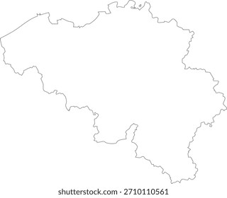 Bélgica Mapa Contorno do traçado Traçado Transparente Vetor Editável