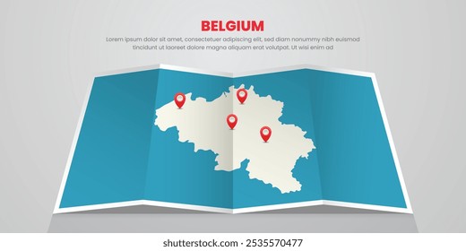 belgium map travel with pin tag location design Illustration