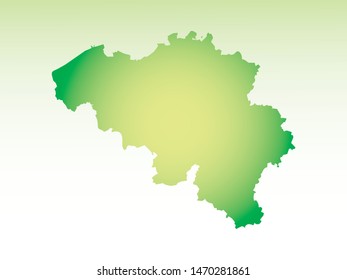 Belgium map using green color with dark and light effect vector on light background illustration