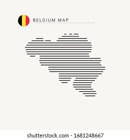 Belgium map vector art template.
