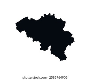 Belgium Map vector icon. Map of Belgium Black Silhouette.