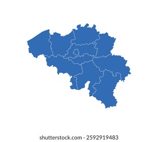 Belgium Map vector icon. Minimalistic Colorful Map of Belgium.