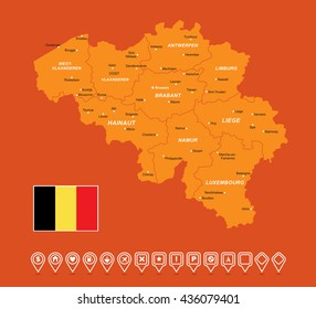 Belgium  Map vector illustration