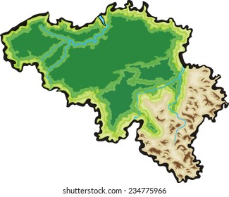 Belgium Map Vector Illustration isolated on a white background