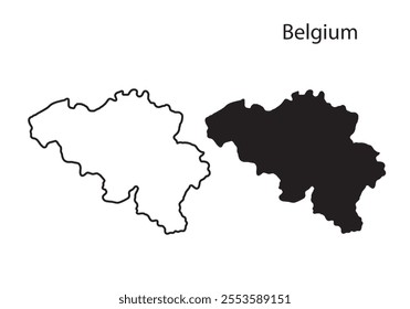 Belgium map vector illustration, scribble sketch Republic Belgium map, Belgium map silhouette, Belgium country