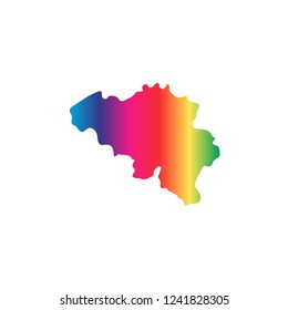belgium map vector illustration.colorful map