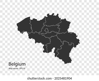 Belgium map vector, isolated on transparent background