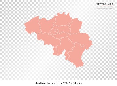 Bélgica mapea el color naranja vectorial sobre fondo transparente.