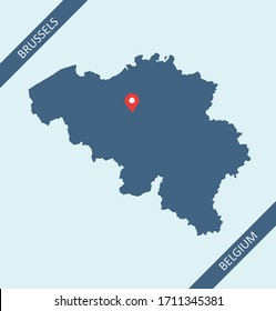 Belgien Map Vektorillustration skizziert Kartographie