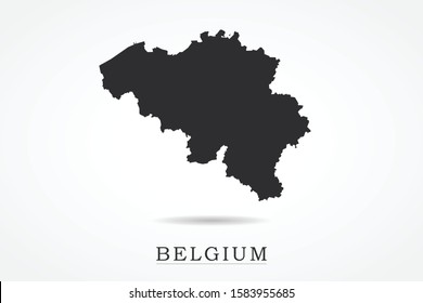 Belgium Map - World Map International vector template isolated on white background - Vector illustration eps 10