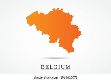 Belgium Map - World Map International vector template with Orange gradient color isolated on white background - Vector illustration eps 10