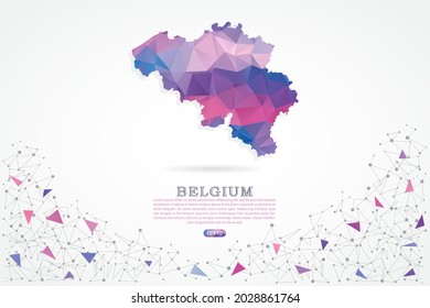 Belgien-Karte - Weltkarte-Vorlage für internationale Vektorgrafik mit polygräsa Farbverlauf einzeln auf weißem Hintergrund für Bildung, Website, Banner, Infografik - Vektorgrafik eps10