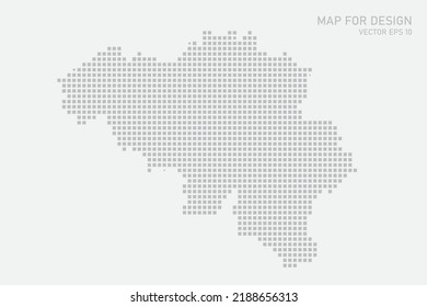 Belgium Map - World map International vector template with grey pixel, grid, grunge, halftone style isolated on white background for education, infographic, design - Vector illustration eps 10