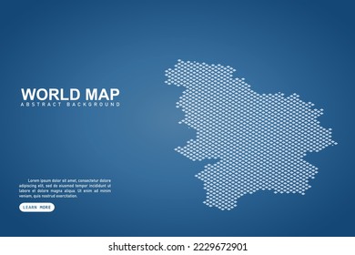 Belgium Map - World map International vector template with isometric top and white pixel, grid, grunge, halftone style isolated on blue background for design, web - Vector illustration eps 10