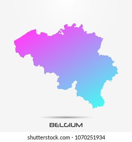 Belgium map,border with pink and turquoise gradient. Vector illustration