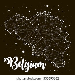 Belgium maps, constellation vector art