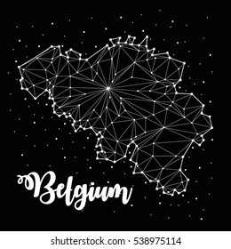 Belgium maps, constellation vector art