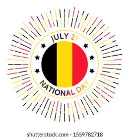 Belgium national day badge. Independence from the Netherlands on October 4, 1830. Celebrated on July 21.