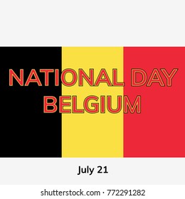 Belgium national day. July 21. Flat vector illustration