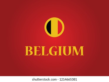 Belgium national flag circle shape country emblem state symbol