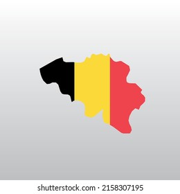 Belgium national flag in country map silhouette