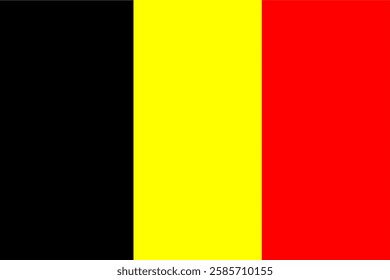 Belgium National Flag Featuring Stripes in Black, Yellow, and Red Colors