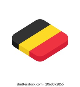 Belgium. National flag. Vector isometric flat 3D icon