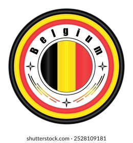 Arte vectorial de la insignia del orgullo nacional de Bélgica. emblema circular con Colores de la bandera de Bélgica blanco y rojo. Simbolizando la identidad nacional belga. EPS de Vector editable disponible