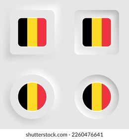 Belgium neumorphic graphic and label set. Element of impact for the use you want to make of it.