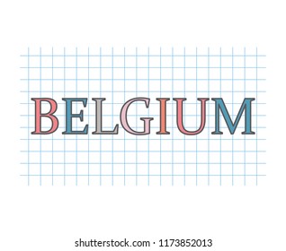 Belgium on checkered paper texture- vector illustration