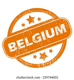 Belgium orange grunge rubber stamp on a white background. Vector illustration