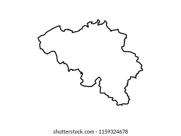 Belgium outline map national borders country shape