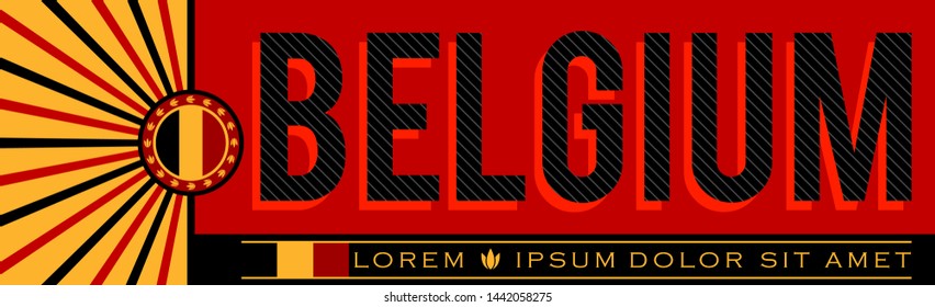 Belgium Patriotic Banner design, typographic vector illustration, Belgian Flag colors