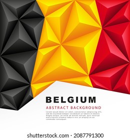 Belgium polygonal flag. Vector illustration. Abstract background in the form of colorful black, yellow and red stripes of the Belgian flag.