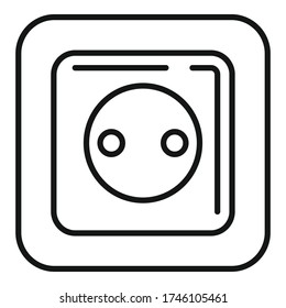 Belgium power socket icon. Outline belgium power socket vector icon for web design isolated on white background