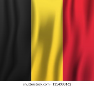 Belgium realistic waving flag vector illustration. National country background symbol. Independence day.