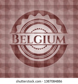 Belgium red seamless emblem with geometric pattern.