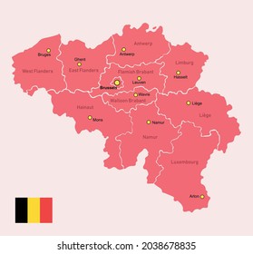 Karte mit Vektorbild Belgien