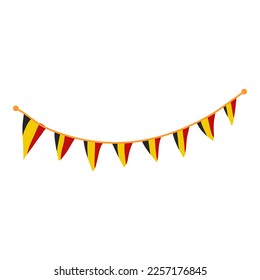 belgium ribbon flag hanging with curve string illustration for national day decoration and ornament