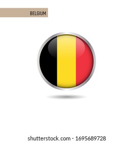 Belgium round flag vector design template