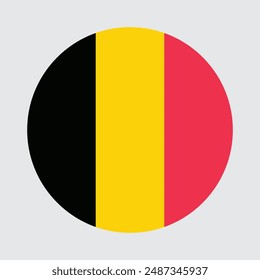Belgium round flag vector design