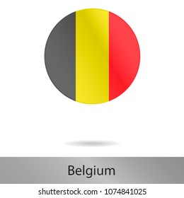 The Belgium round icon with shadow