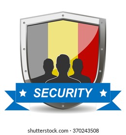 Belgium Security. Security icon shield. Human Security. 