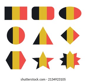 belgium set of flags with geometric shapes