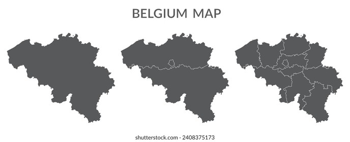 Belgium set in grey color