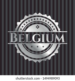 Belgium silver emblem. Vector Illustration. Mosaic.